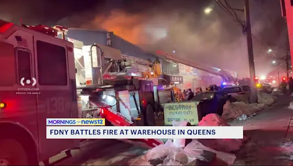 News 12 | Brooklyn | 3 firefighters hurt in Queens warehouse blaze