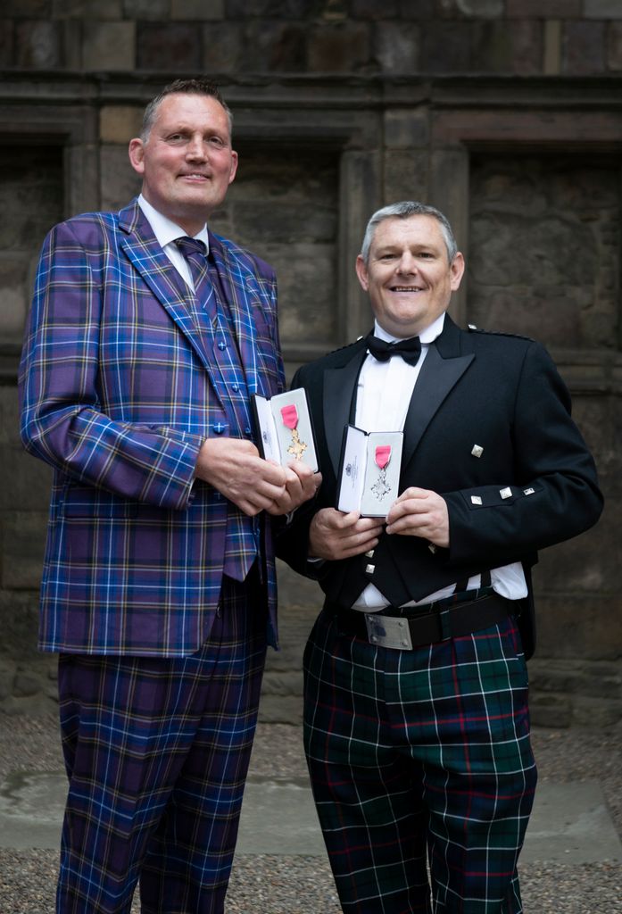 Doddie Weir and John Davidson standing together