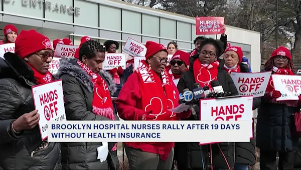 News 12 | Brooklyn | Brooklyn hospital nurses rally after 19 days without health insurance