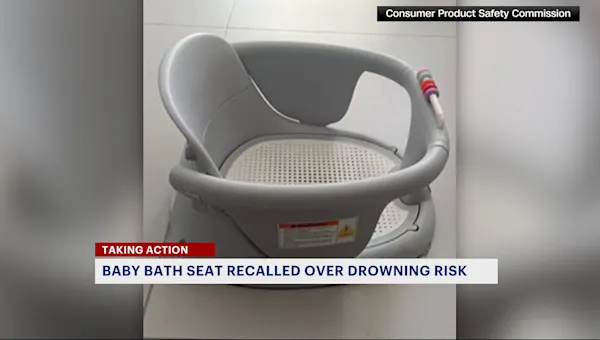 News 12 | Brooklyn | Hundreds of Cheerkid Baby Bath Seats recalled due to potential drowning hazard