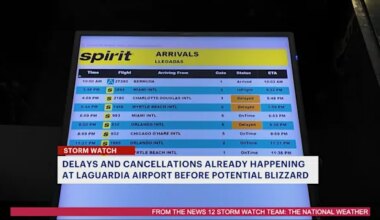 News 12 | Brooklyn | Flight delays already mounting at LaGuardia as potential blizzard approaches