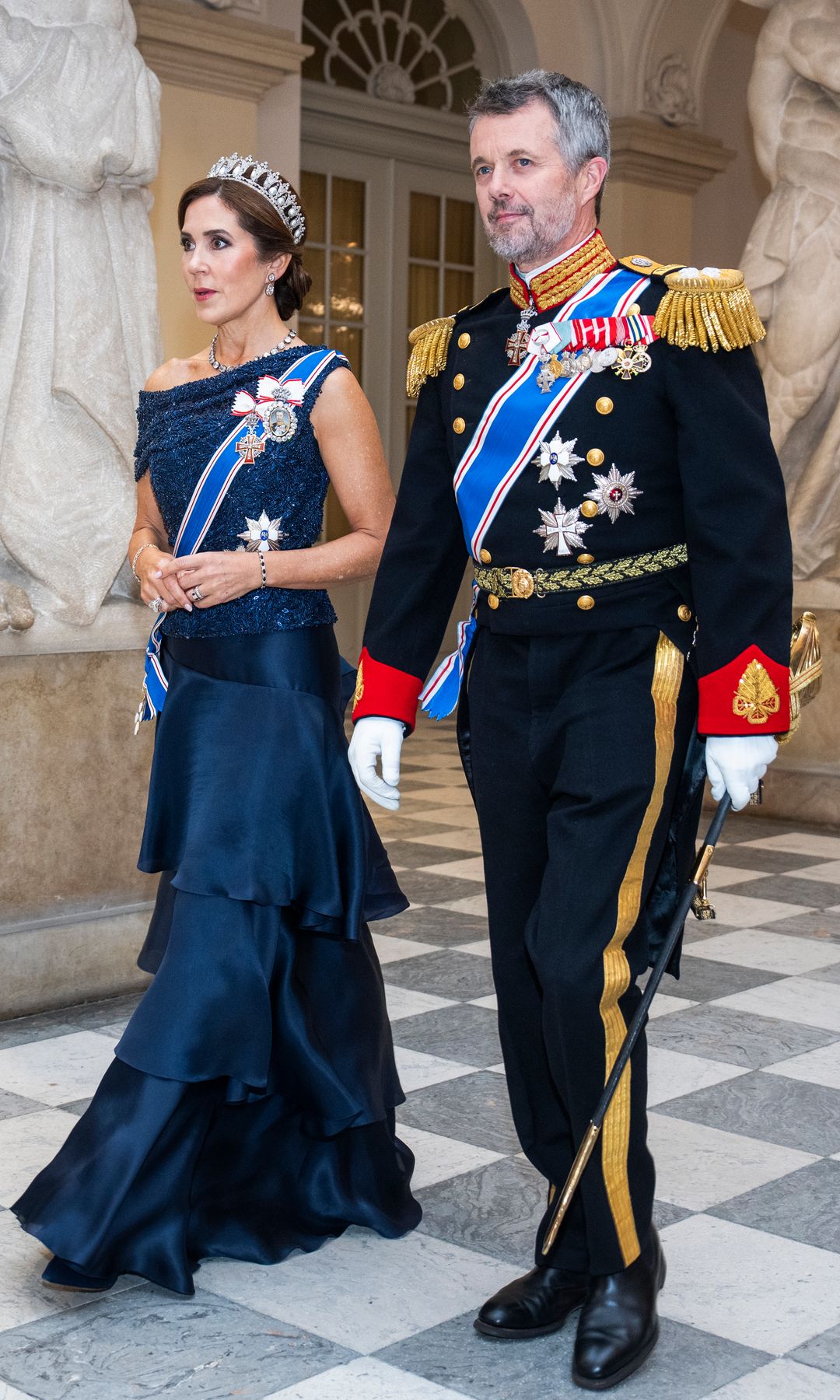 King Frederik X and Queen Mary at the State Banquet at Christiansborg Palace