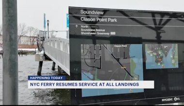 News 12 | Brooklyn | NYC Ferry service resumes as icy waterways thaw