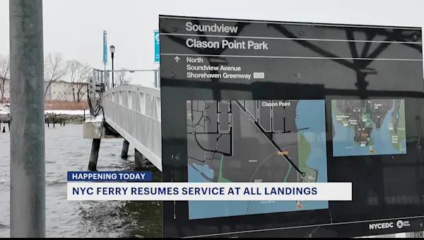 News 12 | Brooklyn | NYC Ferry service resumes as icy waterways thaw
