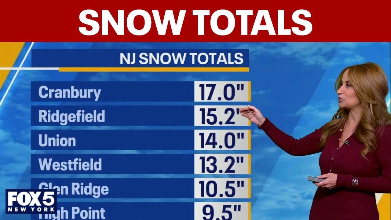 Snow totals for NY, NJ, CT