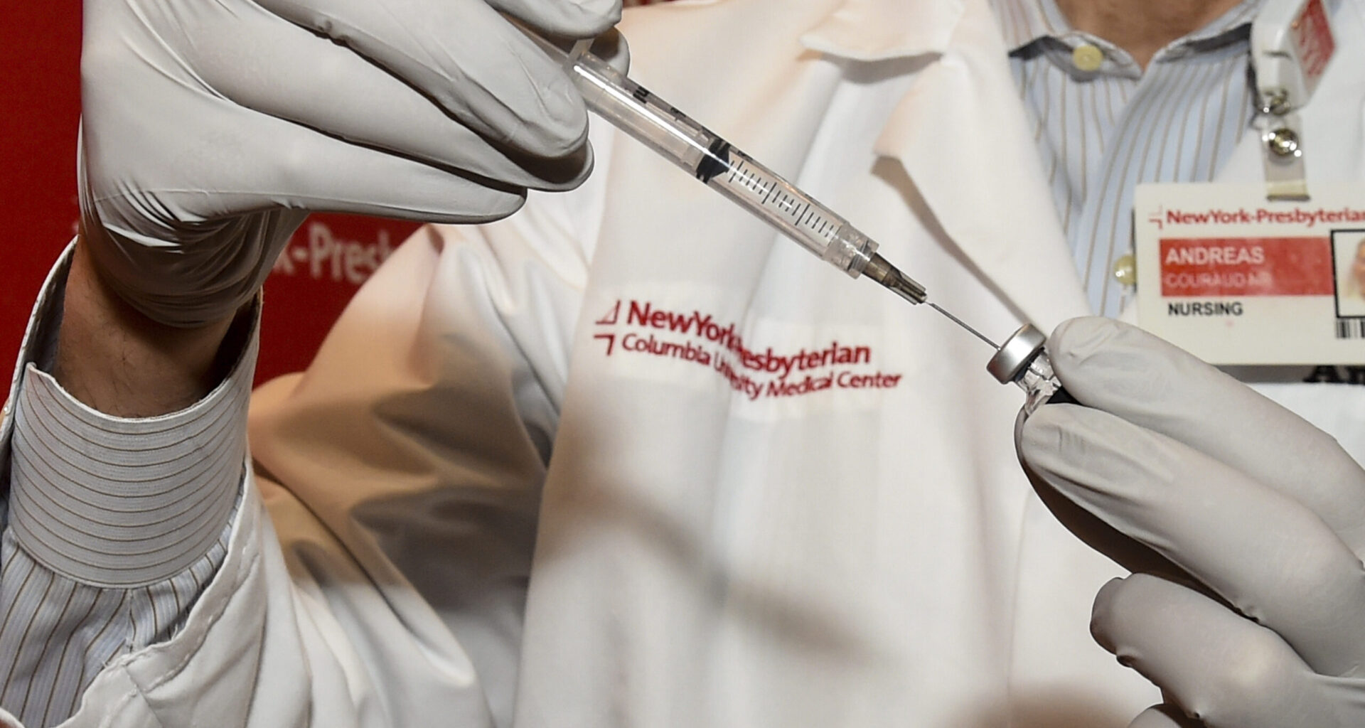 The COVID-19 vaccine is prepped for healthcare workers at New York-Presbyterian/Columbia University Irving Medical Center in New York. Photo: Diane Bondareff/AP