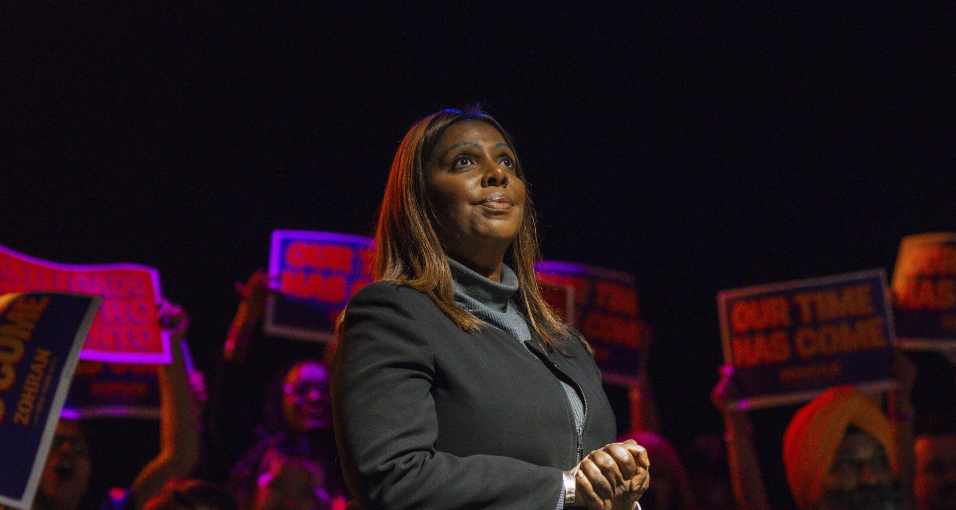 New York Attorney General Letitia James speaks during an event for New York City mayoral candidate Zohran Mamdani, Monday, Oct. 13, 2025, in New York. AP Photo/Olga Fedorova