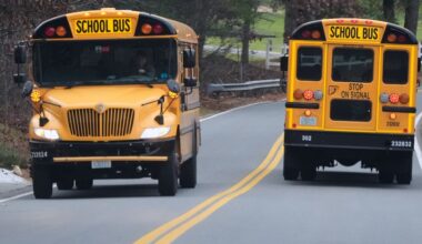 two school buses