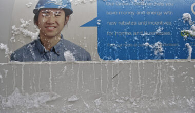 Ice clings to a Con Edison truck parked in Midtown Manhattan, Tuesday, Jan. 27, 2015. Photo: Mary Altaffer/AP