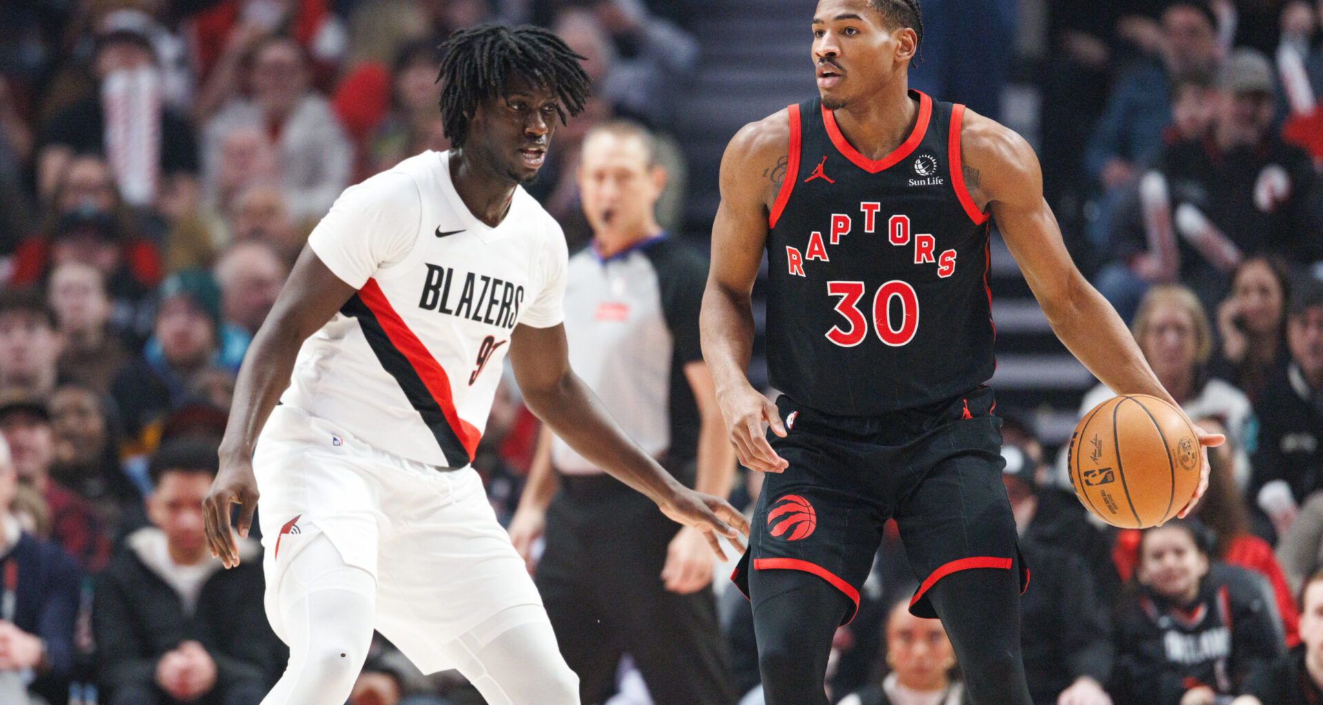 Ochai Agbaji is reportedly the newest member of the Brooklyn Nets following Wednesday’s three-team trade with Toronto and the Los Angeles Clippers. Photo: Howard Lao/AP