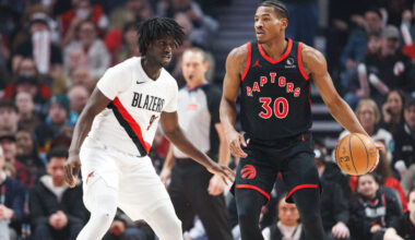 Ochai Agbaji is reportedly the newest member of the Brooklyn Nets following Wednesday’s three-team trade with Toronto and the Los Angeles Clippers. Photo: Howard Lao/AP