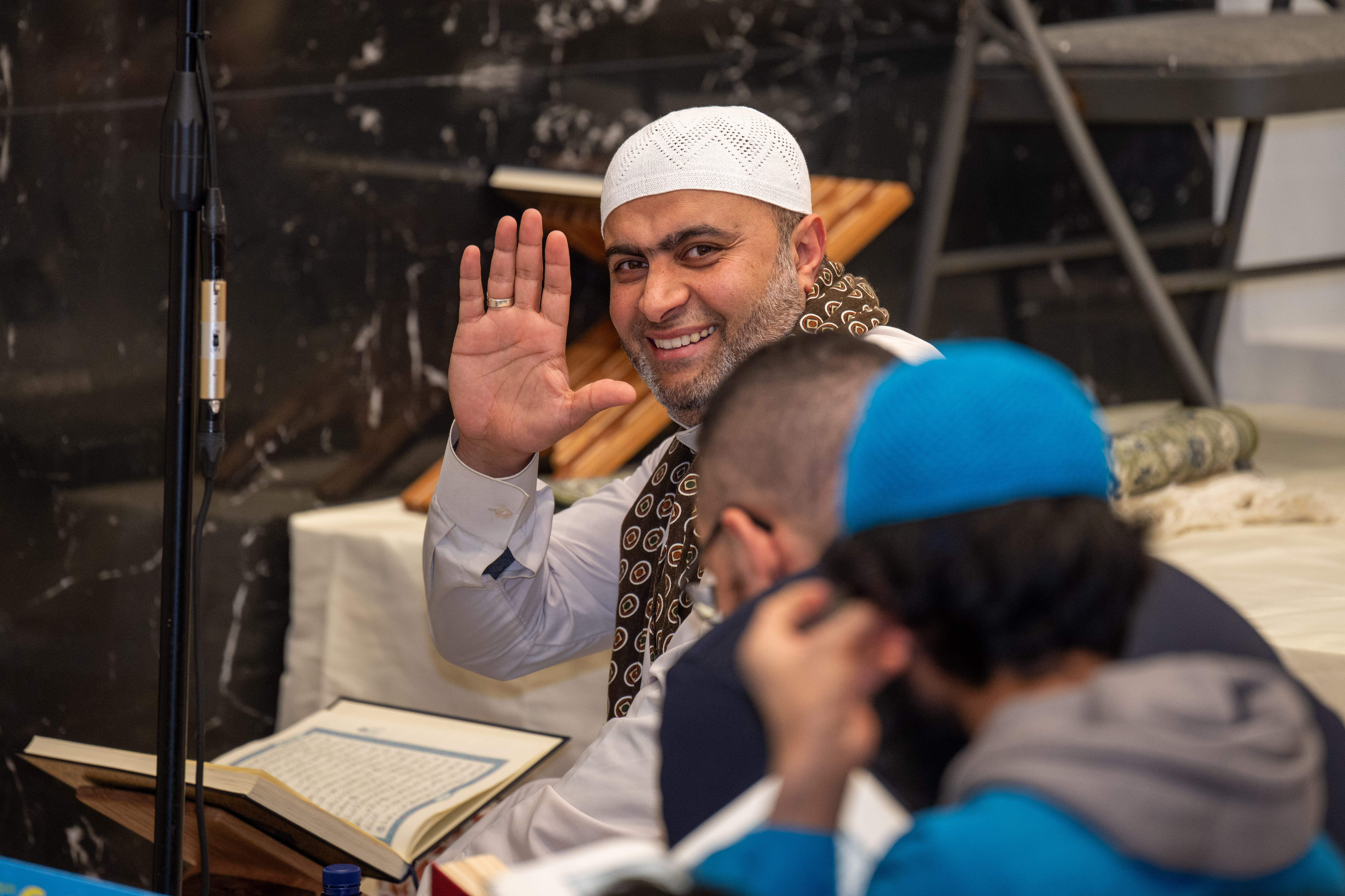 Sheikh Ahmed Tahoun prepares to lead the Taraweeh prayer to members of the Muslim American Society of Staten Island, who gathered to celebrate Ramadan in their newly expanded community center in Dongan Hills on Tuesday, February 17, 2026. (Owen Reiter for the Advance/SILive.com)