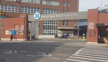 Entrance to the Brooklyn Navy Yard Industrial Park in New York City