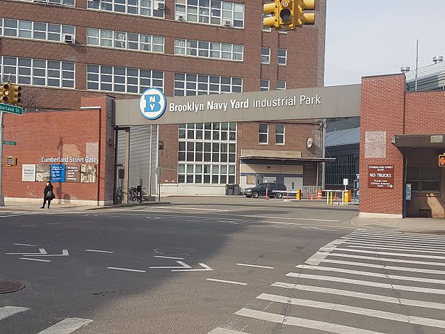 Entrance to the Brooklyn Navy Yard Industrial Park in New York City