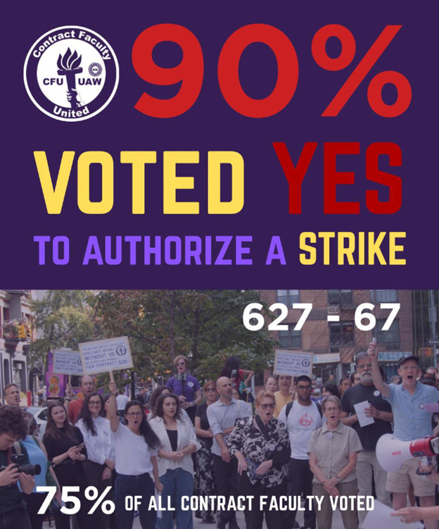 Full-Time Contingent Faculty At New York University - Represented By Contract Faculty United-United Auto Workers, ‘Approve Strike Authorization’