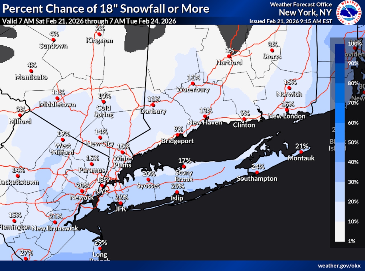 NWS: Snow for Feb. 22, 2026