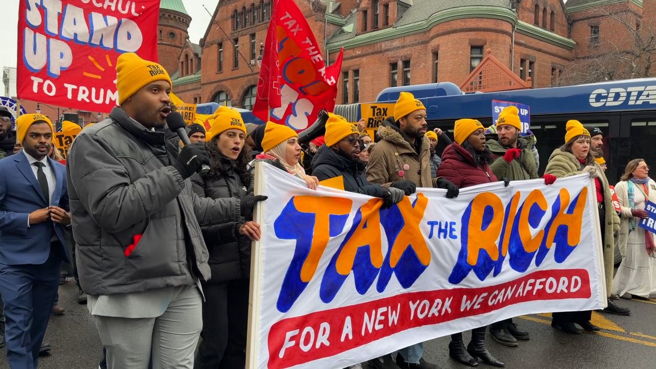 Mamdani-less tax the rich rally parades through Albany