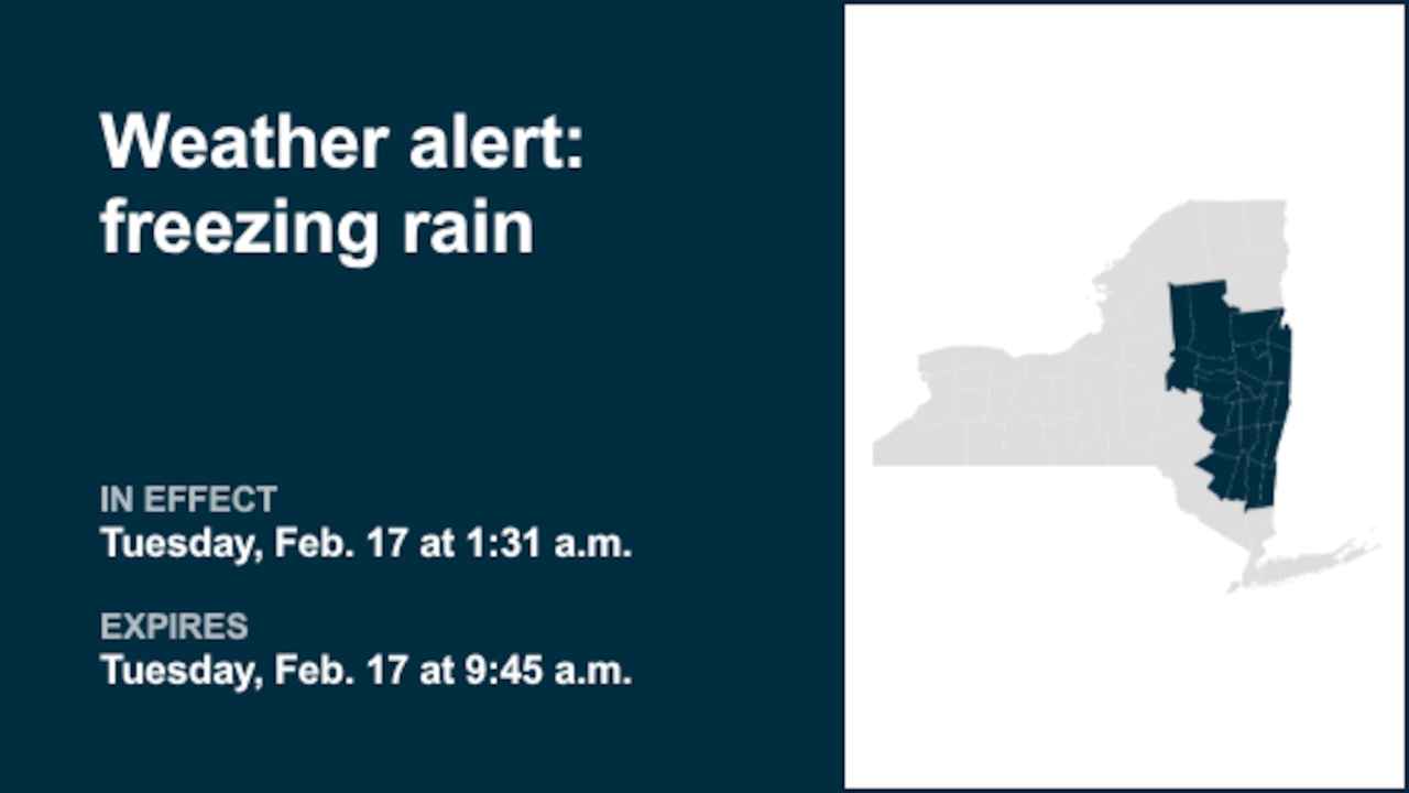 NY weather: Weather alert for freezing rain in part of New York until Tuesday morning