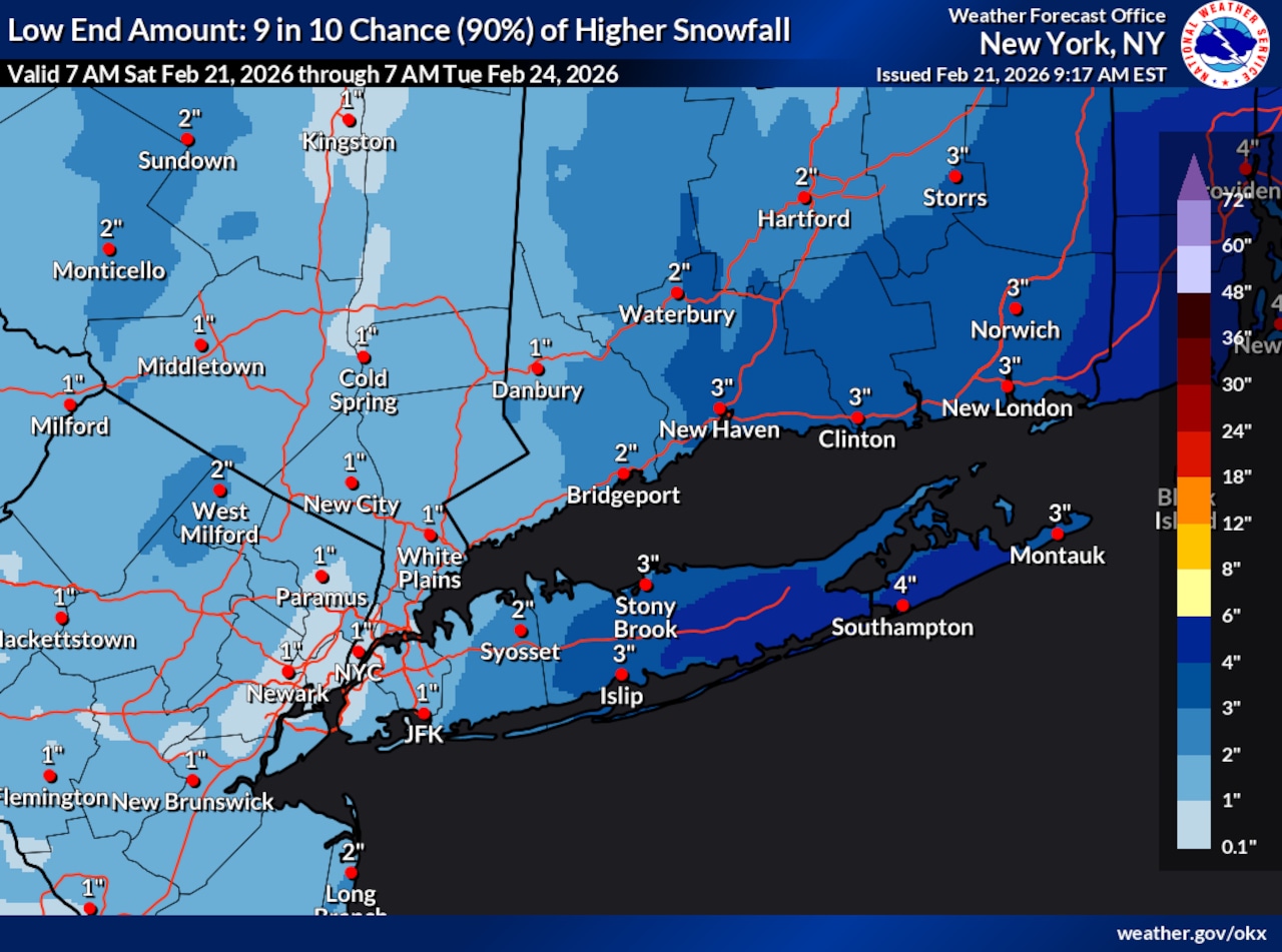 NWS: Snow for Feb. 22, 2026