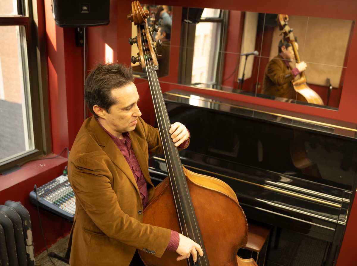 Bassist Trifon Dimitrov poses for a portait on Thursday, February 12, 2026.