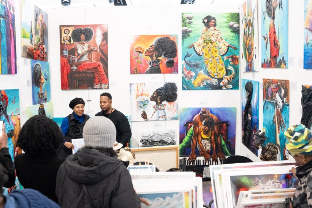 Dion Pollard at the Harlem Fine Arts Show. (Sekou Luke)