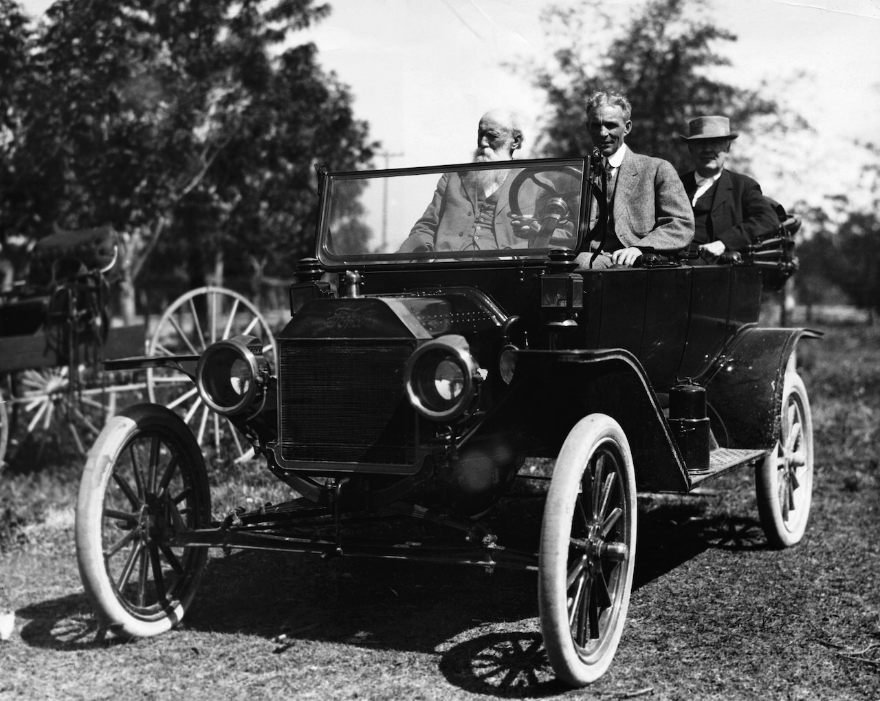 Henry Ford and John Burroughs in Model T