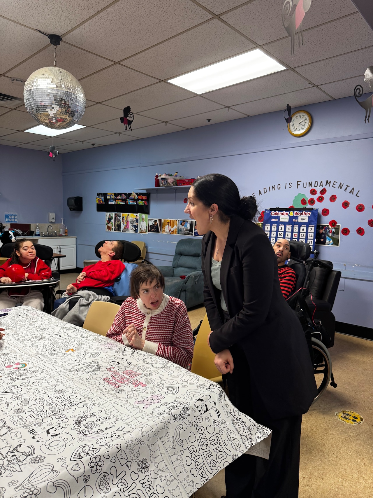 Scarcella-Spanton toured classrooms at the Cora Hoffman Center 