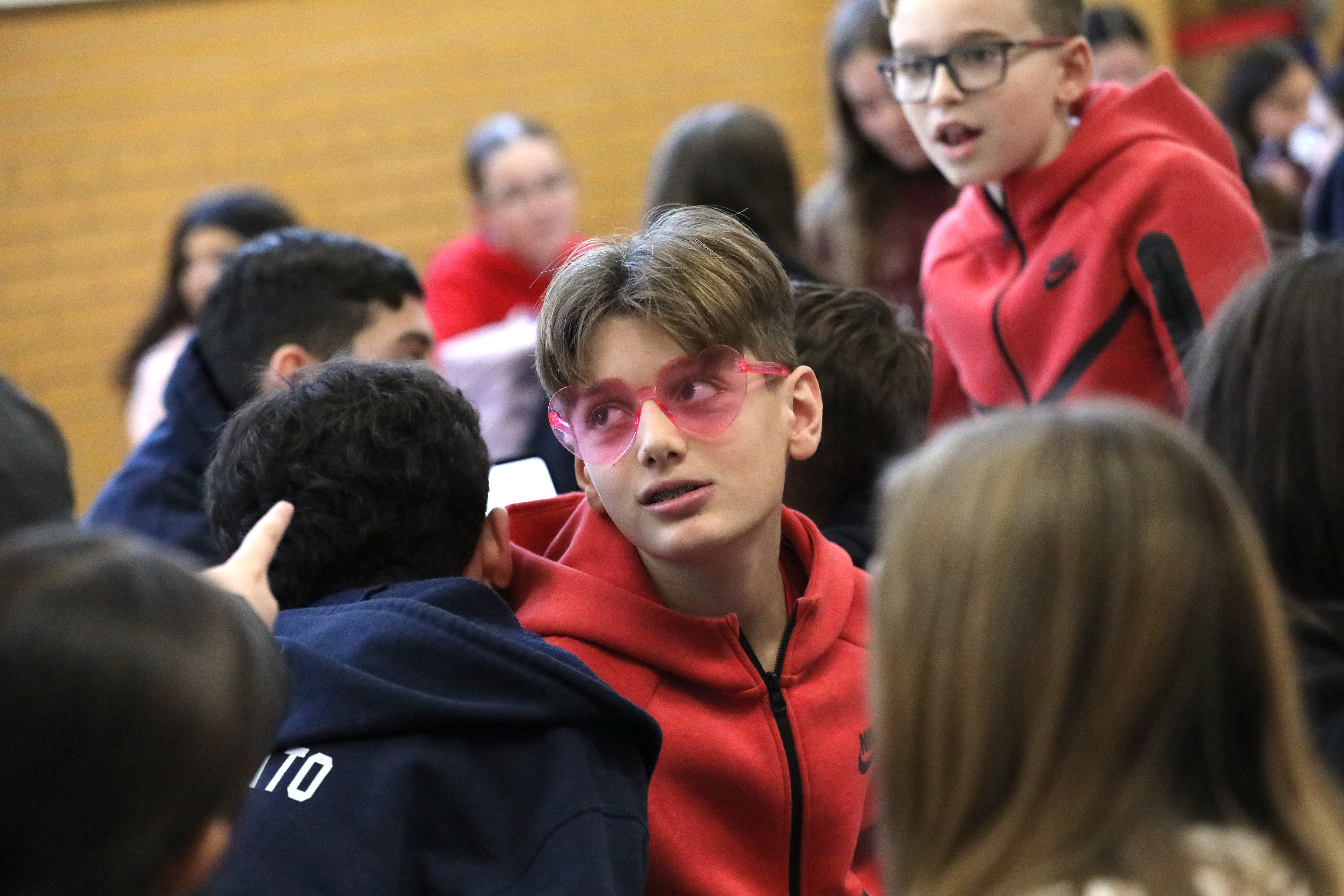 Millions of schools across the United States, including some on Staten Island, like I.S. 34 in Tottenville, took part in National No One Eats Alone Day. The lunchtime program, created by the nonprofit Beyond Differences, aims to make cafeterias more welcoming by encouraging students to connect with classmates they might not usually sit with. Today's lunch also featured dancing. (Advance/SILive.com | Jan Somma-Hammel)