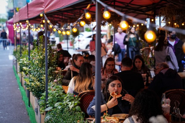 Outdoor dining flourished in the city during the pandemic.