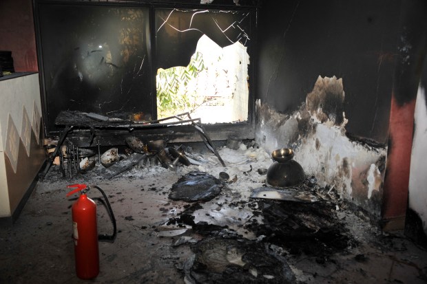 A room at the Radisson Blu hotel on November 21, 2015, the day after the deadly jihadist siege at the luxury hotel in the capital Bamako. (HABIBOU KOUYATE/AFP via Getty Images)