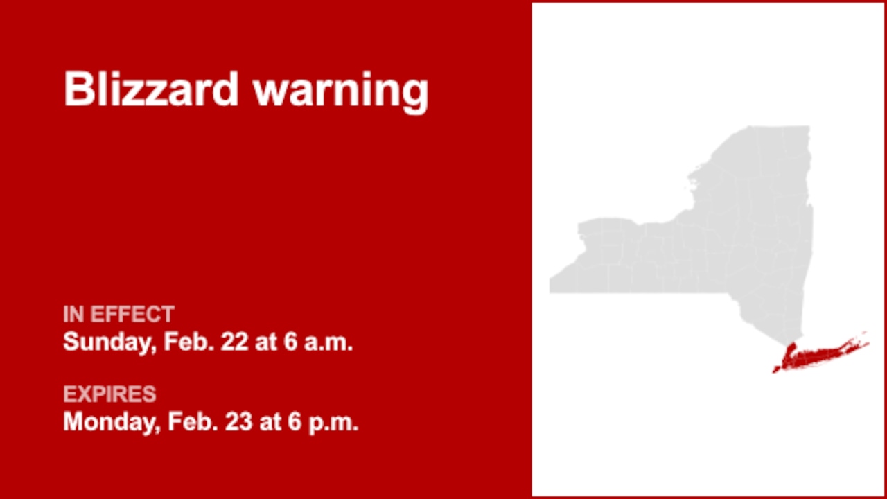 NY weather: Blizzard warning for part of New York for Sunday and Monday – winds gusting up to 55 mph