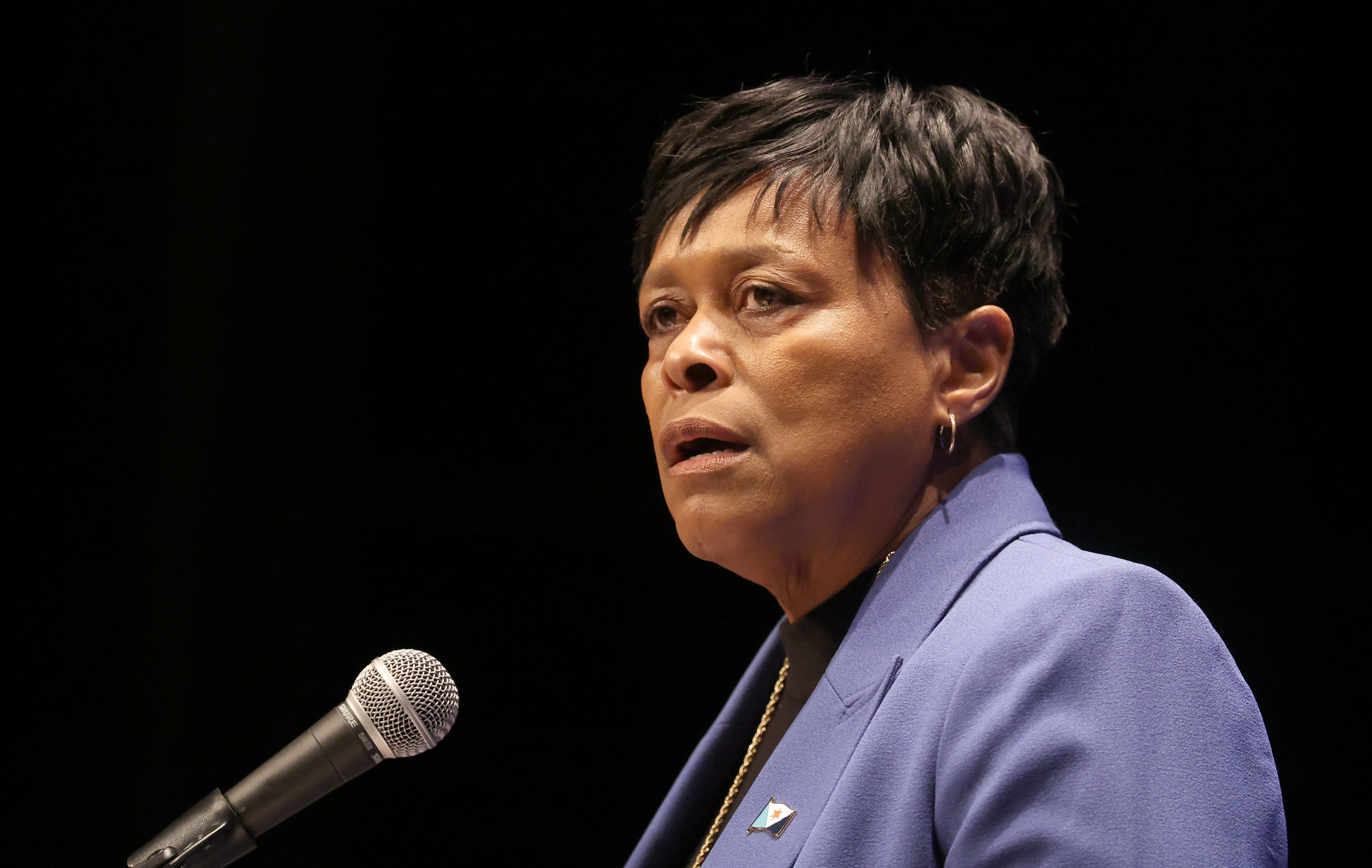 Syracuse mayor Sharon Owens opens up the The New York State Democratic Convention  held at the Mulroy Civic Center in Syracuse, New York, Friday February 6, 2026. The Democrats nominated Gov. Kathy Hochul for Governor, Adrienne Adams for Lt Governor, Comptroller Thomas DiNapoli and Letitia James for for Attorney General.  Dennis. Nett | dnett@syracuse.com