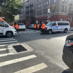 Police block off the street near Taste of the City. Photo: Daniel Cody, Brooklyn Eagle