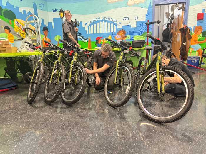 A fleet of Trek bicycles, which have smaller frames for shorter rides.