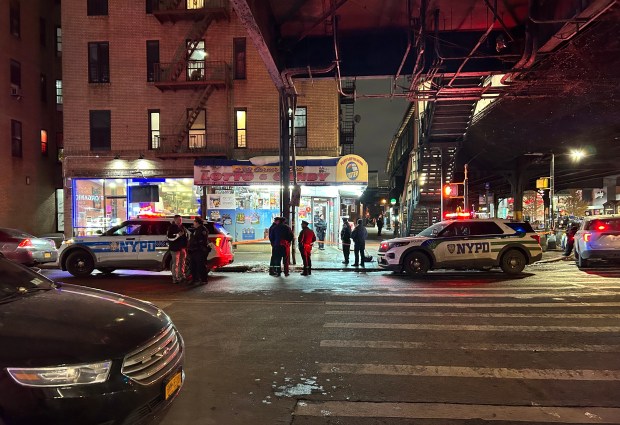 Three people were shot, one fatally, when two groups of young people clashed on W. 283rd St. and Broadway in the Bronx on Feb. 11, 2026. (Kerry Burke / New York Daily News)