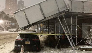 UPDATE Van Cortlandt Village: No Injuries Reported after Car Crashes into Scaffolding Amid Snowstorm