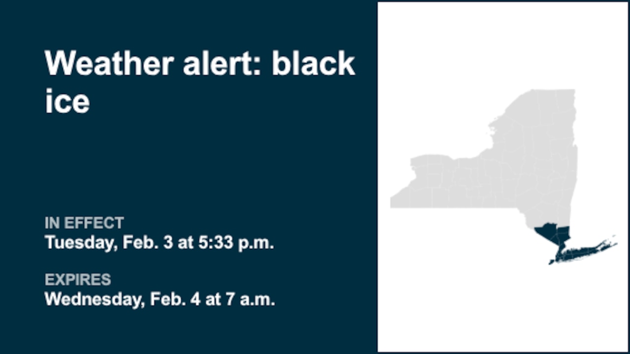 NY weather: Prepare for black ice in part of New York until Wednesday morning