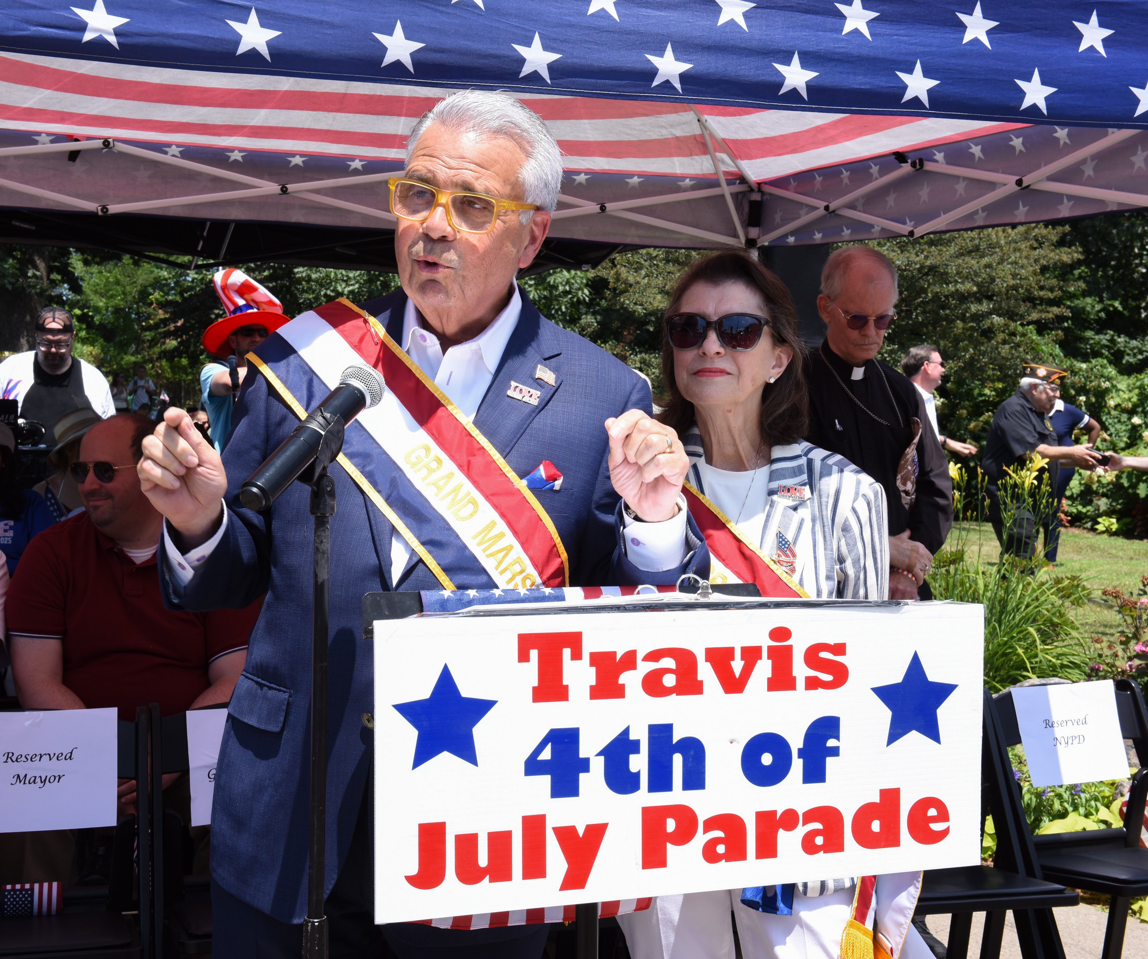 Grand Marshals Lois and Richard Nicotra at the 115th Travis Fourth of July Parade on Friday, July 4, 2025, greeted with the kind of hometown love that follows them wherever they go. (Steve White for the Advance/SILive.com)