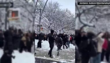 New York City police investigating after officers were hit with snowballs during a snowball fight