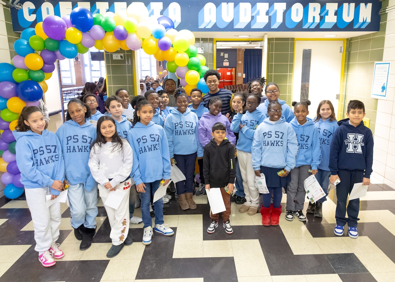 Michael Rainey Jr. and Crayola visit P.S. 57