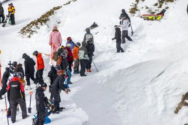Athlete inspection of Corbet's Couloir