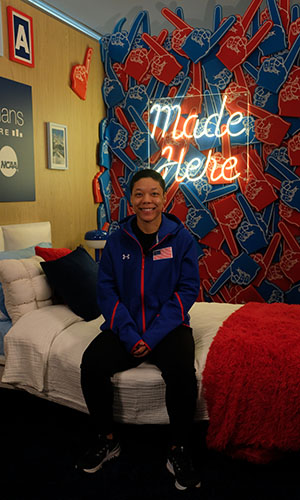 Mystique Ro in dorm room