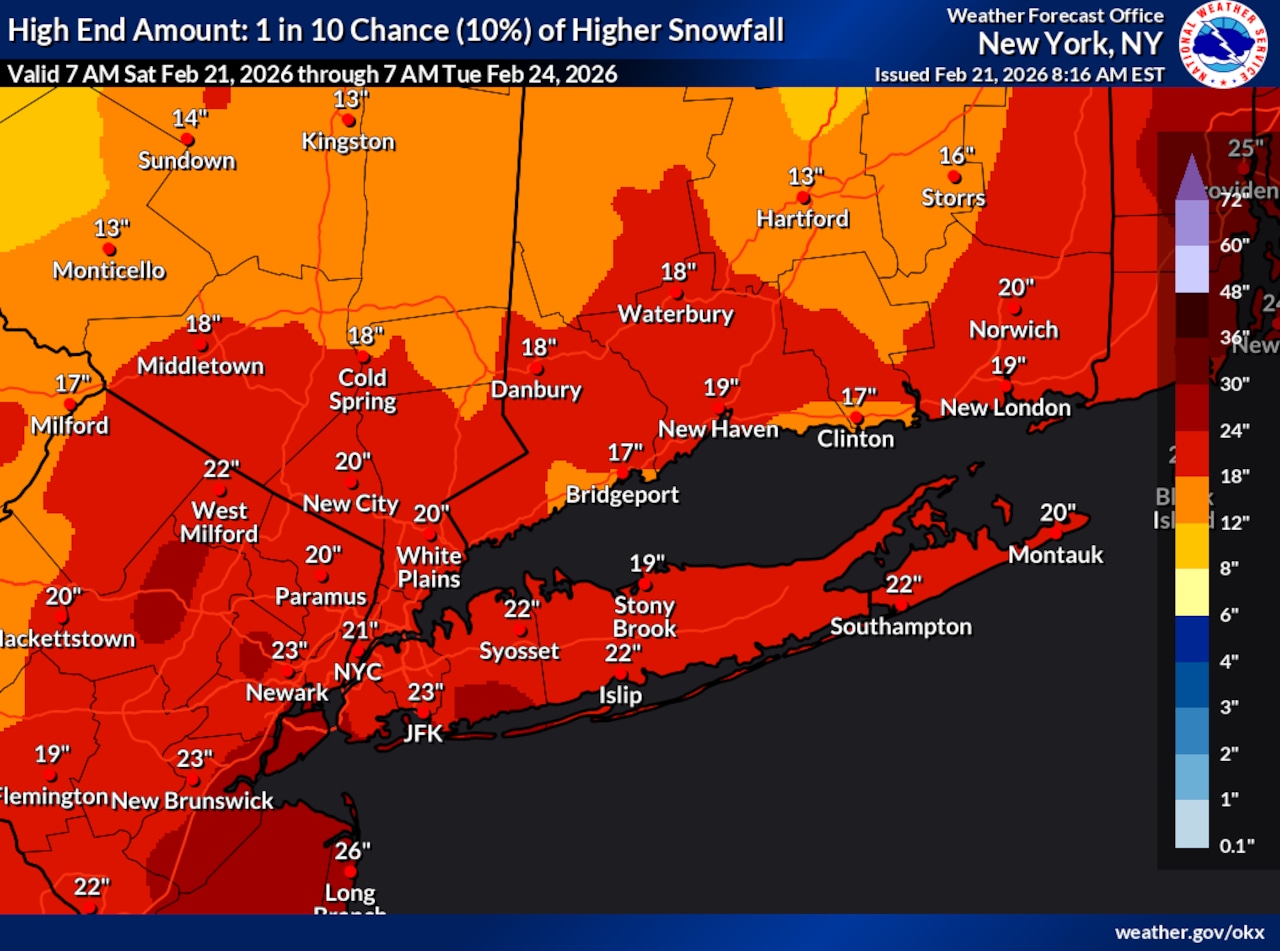 NWS: snow on Feb. 22, 2026