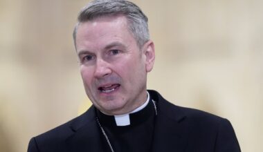 Archbishop-designate Ronald Hicks talks to reporters during a news conference at St. Patrick's Cathedral in New York, on Feb. 5.
