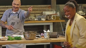 Contestant Emerson and Nyesha Arrington in the 'Next Level Chef' Season 5 "Auditions - Home Chefs" episode