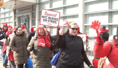 Nurses at NewYork–Presbyterian voted against the tentative agreement presented by mediators last week and remain on strike. (Spectrum News NY1)