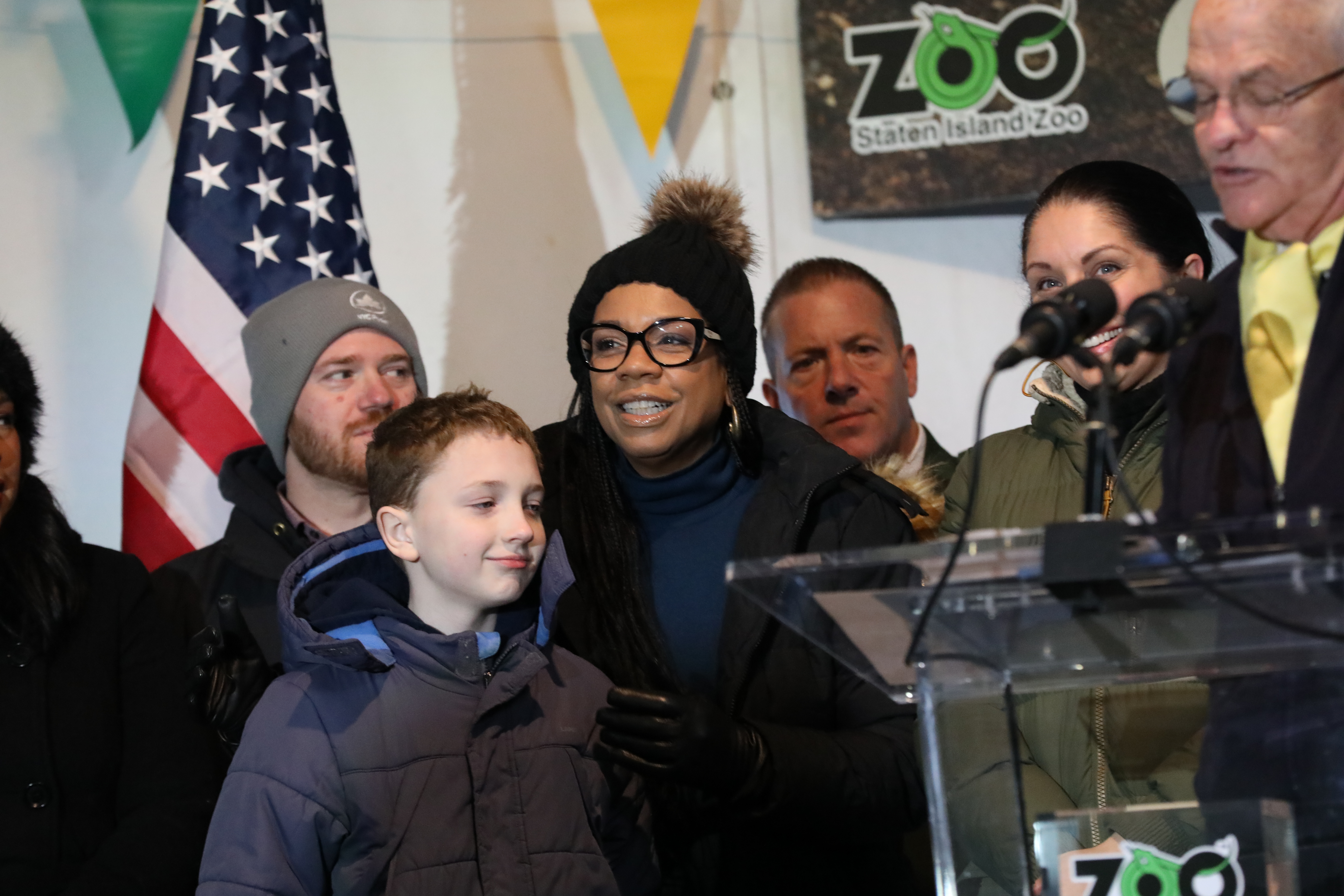 Seen here at the 2026 Groundhog Day event at the Staten Island Zoo are local elected officials and zoo supporters. (Advance/SILive.com | Jan Somma-Hammel)