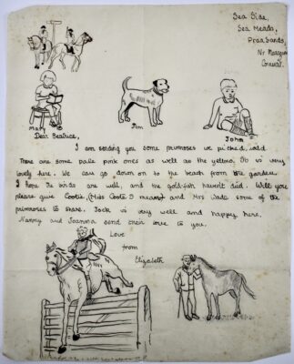 A handwritten letter and drawings by The late Queen have come to light