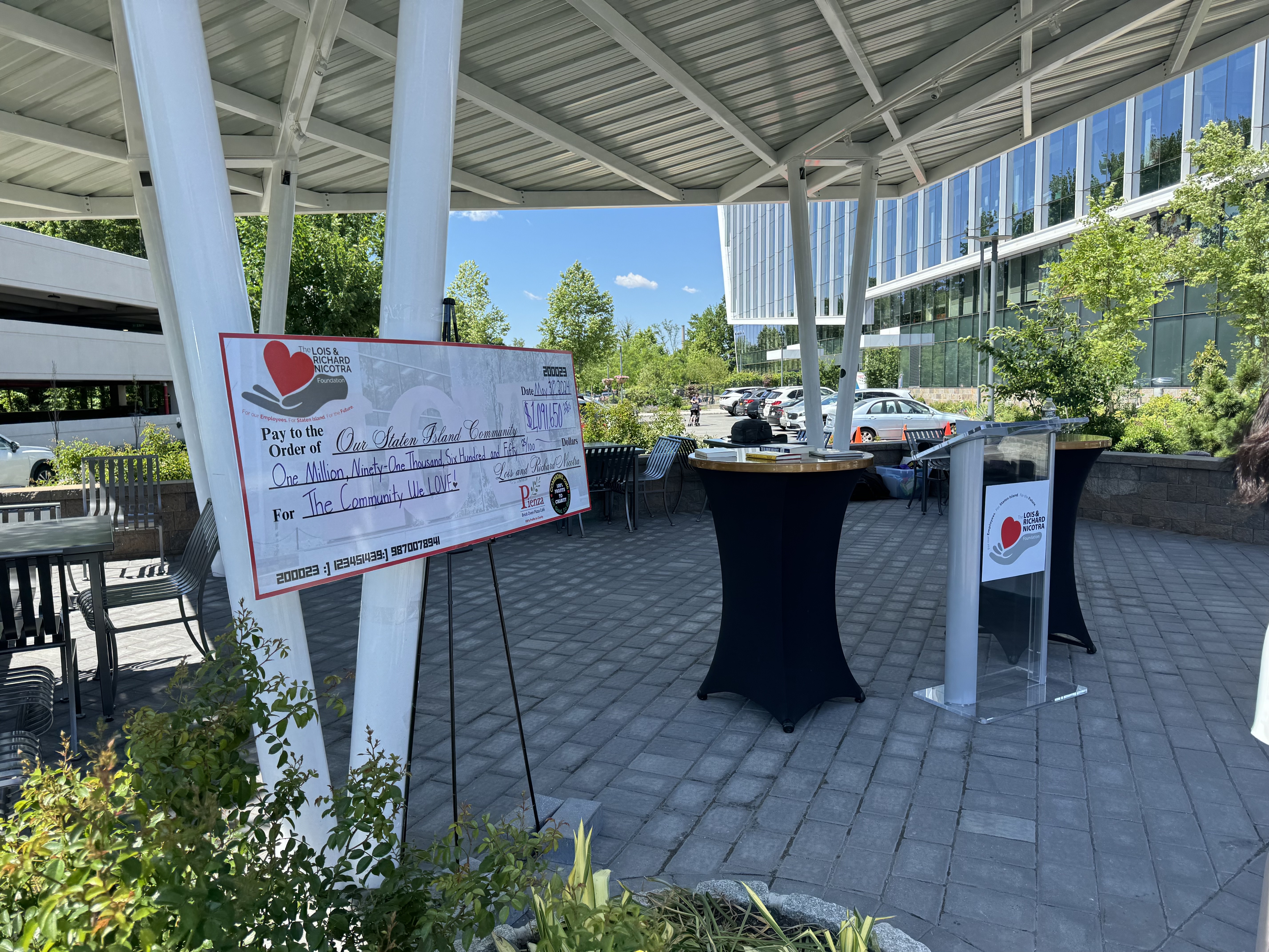 The site itself tells the story — The Circle at Corporate Commons Three was designed with intentional open space, sustainable architecture and a campus layout that puts community first. Images from The Lois & Richard Nicotra Foundation Award Ceremony at The Circle, where $41,584.44 was awarded to “Do Good” on Staten Island, bringing total giving to more than $1,091,650.25. (Staten Island Advance/Toniann DiCostanzo)