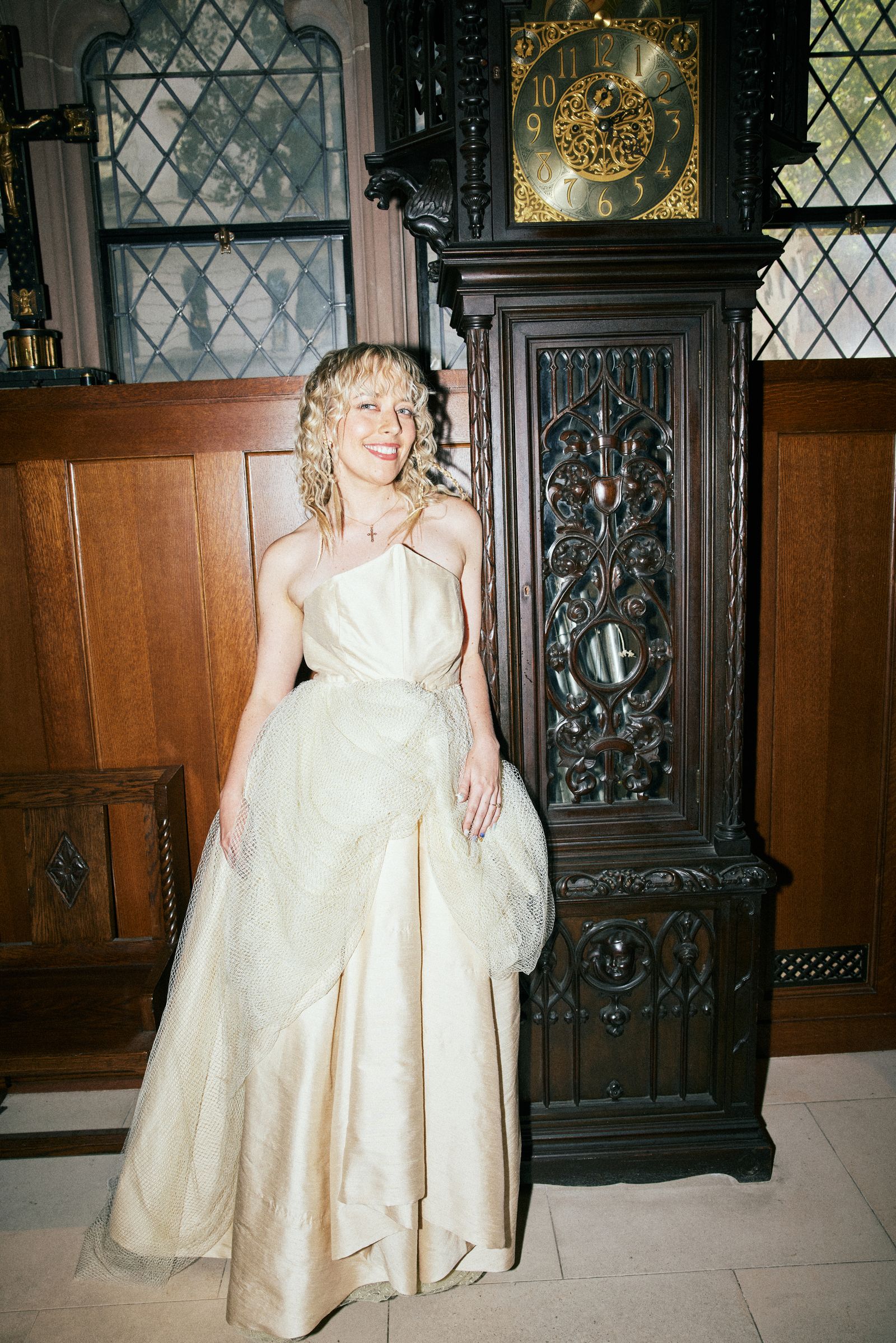 Image may contain Loredana Cannata Person Clothing Dress Fashion Formal Wear Gown Wedding Wedding Gown and Adult